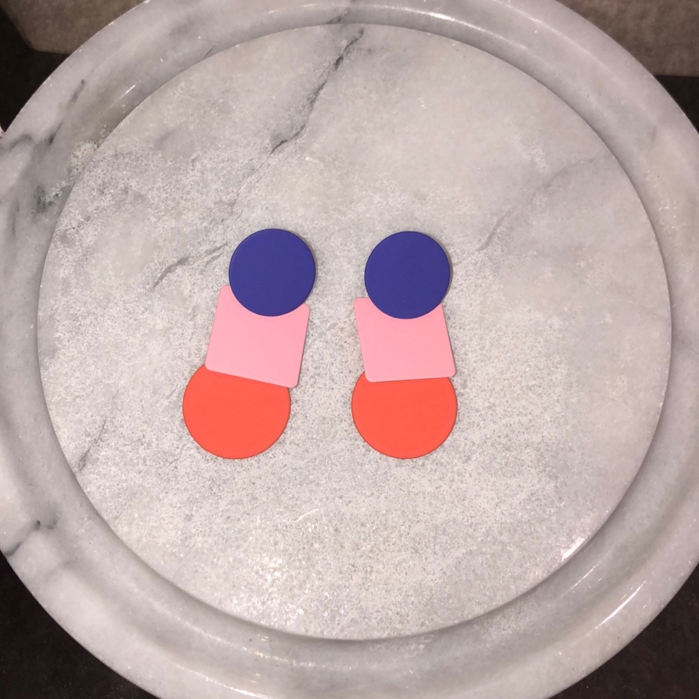 5/$25 Purple, Pink & Orange Geometric Earrings